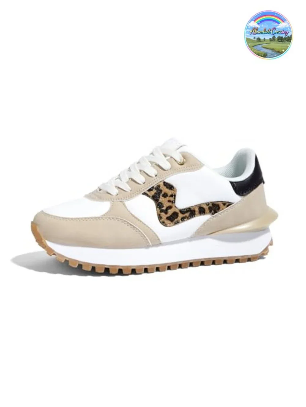 Women's Retro Platform Walking Sneakers, Breathable Mesh with Faux Leather,